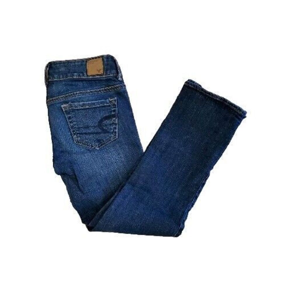 American Eagle Womens Sz 0 Jeans Artist Crop Super Stretch Capris Dark Wash